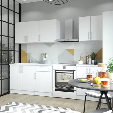 Кухня Настя 1.9м ЛДСП - Белый (Горизонт)