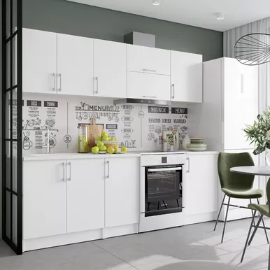 Кухня Настя 2.3м ЛДСП - Белый (Горизонт)