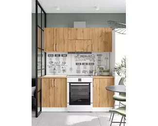 Кухня Настя 1.7м ЛДСП - Дуб Вотан (Горизонт)