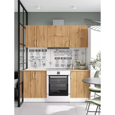 Кухня Настя 1.7м ЛДСП - Дуб Вотан (Горизонт)