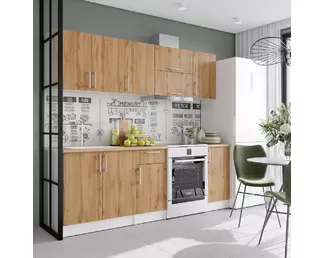 Кухня Настя 2.2м ЛДСП - Вариант 1 - Дуб Вотан (Горизонт)