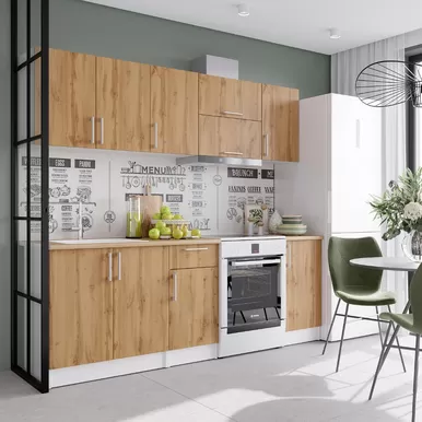 Кухня Настя 2.2м ЛДСП - Вариант 1 - Дуб Вотан (Горизонт)