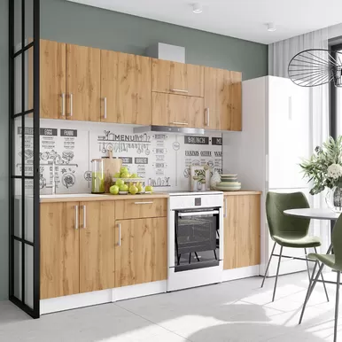 Кухня Настя 2.2м ЛДСП - Вариант 2 - Дуб Вотан (Горизонт)