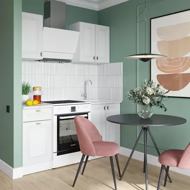 Кухня Настя 1.0м - Белый Софт (Горизонт)