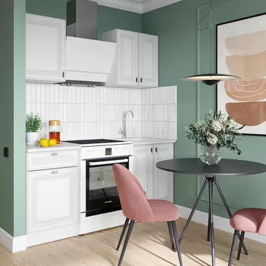 Кухня Настя 1.1м - Белый Софт (Горизонт)