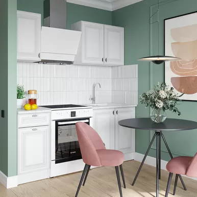 Кухня Настя 1.2м - Белый Софт (Горизонт)