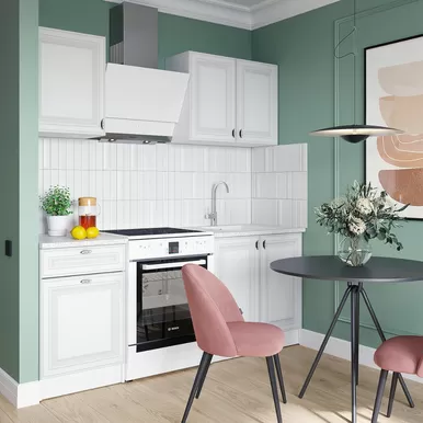 Кухня Настя 1.3м - Белый Софт (Горизонт)