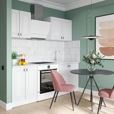 Кухня Настя 1.4м - Белый Софт (Горизонт)