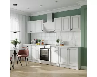 Кухня Настя 2.3м - Вариант 1 - Белый Софт (Горизонт)