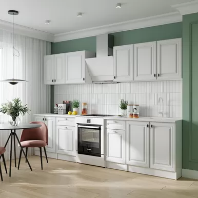 Кухня Настя 2.3м - Вариант 1 - Белый Софт (Горизонт)