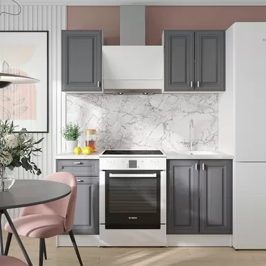 Кухня Настя 1.0м - Графит Софт (Горизонт)