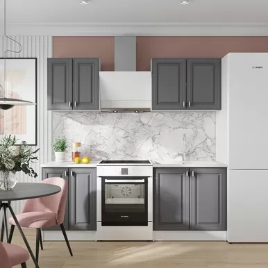 Кухня Настя 1.4м - Графит Софт (Горизонт)