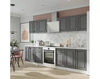 Кухня Настя 2.3м - Вариант 1 - Графит Софт (Горизонт)