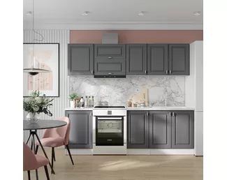Кухня Настя 2.3м - Вариант 2 - Графит Софт (Горизонт)
