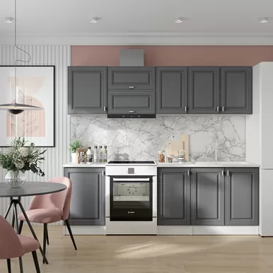 Кухня Настя 2.3м - Вариант 2 - Графит Софт (Горизонт)