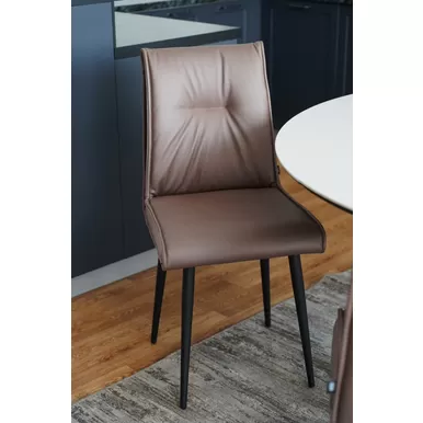 Стул Сенатор (2 шт.) - Кожа Шоколад/Черный (ДСВ Мебель)