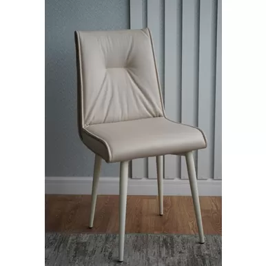 Стул Сенатор (2 шт.) - Кожа Бежевая/Бежевый (ДСВ Мебель)