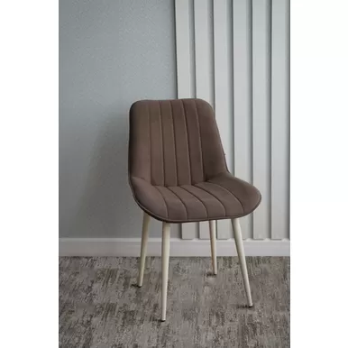 Стул Канцлер (2 шт.) - Велюр Шоколад/Бежевый (ДСВ Мебель)