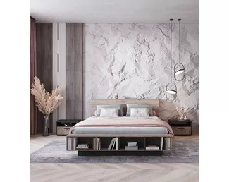 Спальня Эдинбург - Комплект 3 - Крафт серый / Железный камень (Стендмебель)