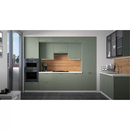 Кухня угловая Ройс 3.0х1.8м - Зеленый Скин (ДСВ Мебель)