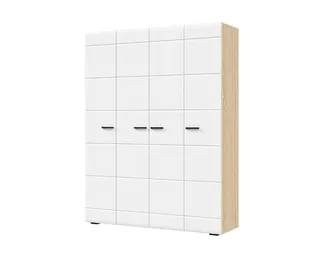 Шкаф 4-х ств. Либерти ШК-04 - Дуб Сонома/Белый глянец (Стендмебель)