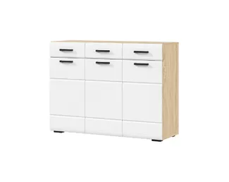 Комод Либерти КМ-01 - Дуб Сонома/Белый глянец (Стендмебель)