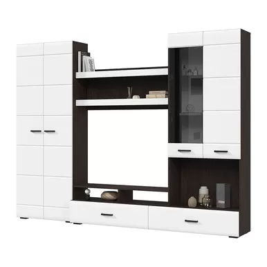 Гостиная Либерти ГС-01 - Венге/Белый глянец (Стендмебель)