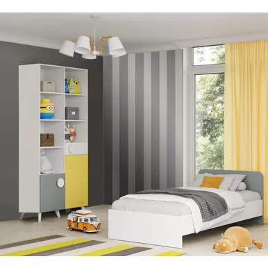 Детская комната КУБО - Комплект 8 - Белый гладкий/Грин Грей Софт (МК Стиль)