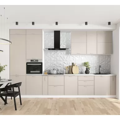 Кухня Марта 3.5м - Бежевый Скин (ДСВ Мебель)