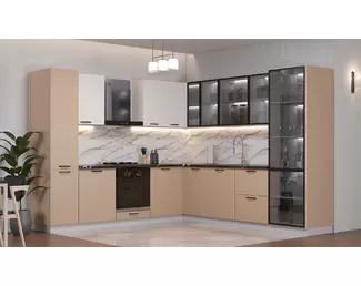 Кухня угловая Марсель 2.8х2.8м - Фреш Меркури/Фреш Дюна (ДСВ Мебель)