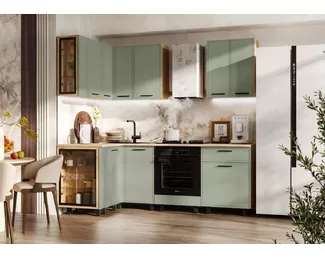 Кухонный гарнитур угловой Бьянка 1.2х2.2м - Олива Софт (МИФ)