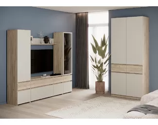 Гостиная Бостон (Комплект 1) - Дуб Крафт серый/Кашемир (МК Стиль)