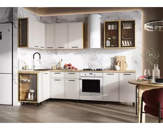 Кухонный гарнитур угловой Бьянка 1.2х2.8м - Кашемир (МИФ)