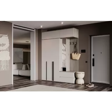 Модульная прихожая Норд (Комплект 3) - Дуб Крафт серый/Кашемир (МИФ)