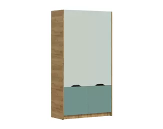 Шкаф RICH ШК-002 - Дуб Крафт золотой / Пастельный зеленый / Сумеречно голубой (МК Стиль)