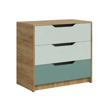Комод RICH  КМ-001 - Дуб Крафт золотой / Пастельный зеленый / Сумеречно голубой (МК Стиль)