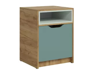 Тумба RICH ТМ-001 - Дуб Крафт золотой / Пастельный зеленый / Сумеречно голубой (МК Стиль)