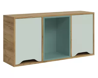 Полка навесная RICH ПН-001 - Дуб Крафт золотой / Пастельный зеленый / Сумеречно голубой (МК Стиль)