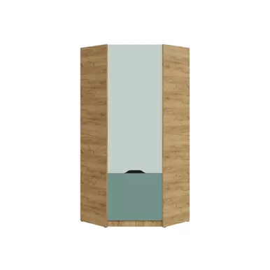Шкаф угловой RICH ШК-003 - Дуб Крафт золотой / Пастельный зеленый / Сумеречно голубой (МК Стиль)