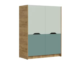 Шкаф RICH ШК-004 - Дуб Крафт золотой / Пастельный зеленый / Сумеречно голубой (МК Стиль)
