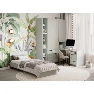 Детская ДЖЕРСИ - Комплект 1 - Шиншилла Серая / Пастельный зеленый / Матовый Скай (МК Стиль)