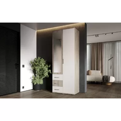 Шкаф 2-х ств. Белла - Дуб Крафт серый/Кашемир (МИФ)