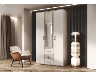 Шкаф 3-х ств. Белла - Дуб Крафт серый/Кашемир (МИФ)