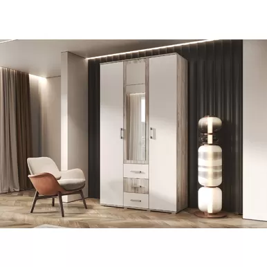 Шкаф 3-х ств. Белла - Дуб Крафт серый/Кашемир (МИФ)