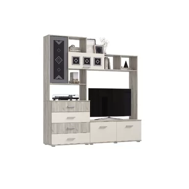 Гостиная Белла ЦС - Дуб Крафт серый/Кашемир (МИФ)