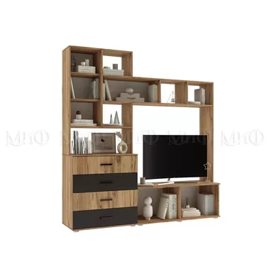 Гостиная Белла ЦС - Дуб Крафт/Графит (МИФ)