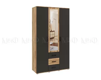 Шкаф 3-х ств. Белла - Дуб Крафт/Графит (МИФ)