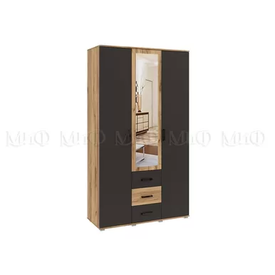 Шкаф 3-х ств. Белла - Дуб Крафт/Графит (МИФ)