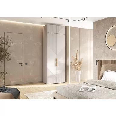 Шкаф 2-х ств. Ирис (900) с антресолью - Кашемир (МИФ)