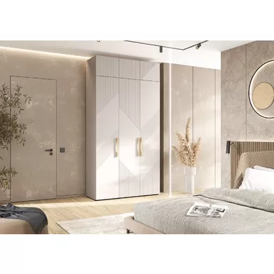 Шкаф 3-х ств. Ирис (1350) с антресолью - Кашемир (МИФ)